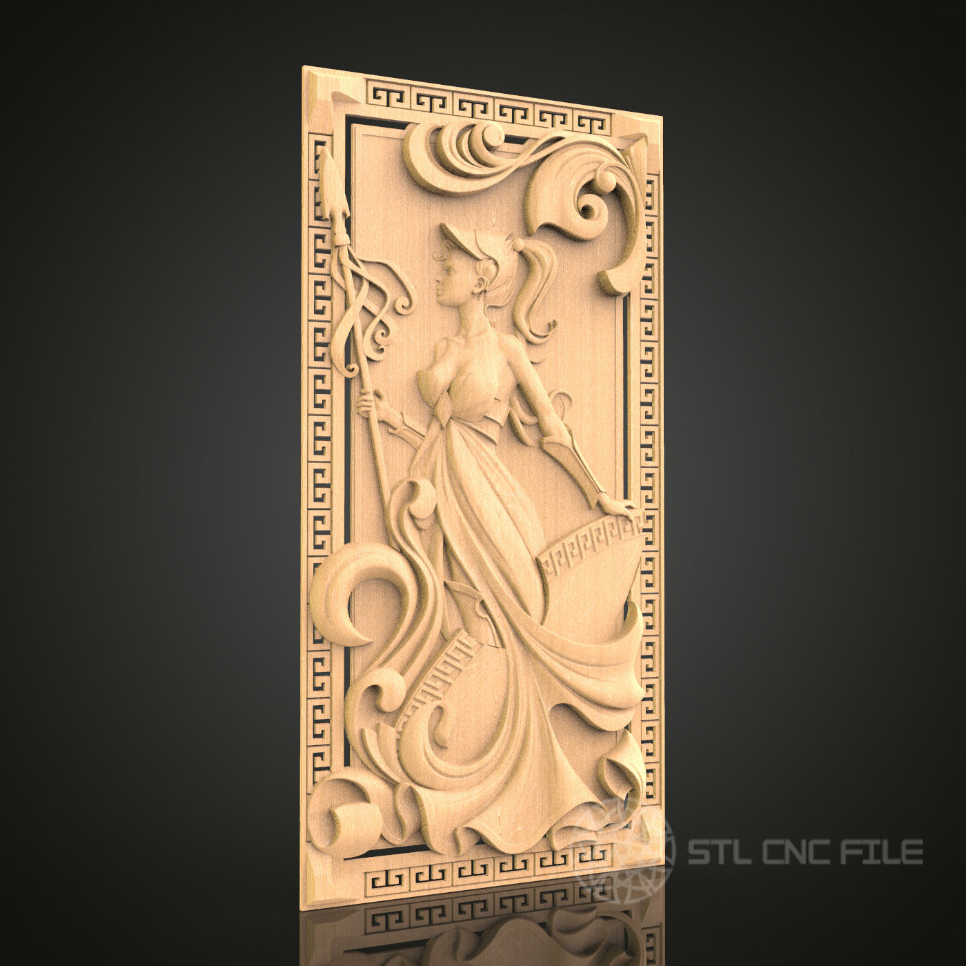 Classical Figure CNC Carving STL File - Elegant Woman Design for Wood Art, Compatible with Artcam and Aspire