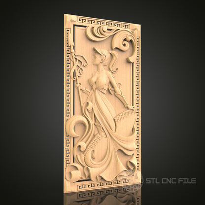 Classical Figure CNC Carving STL File - Elegant Woman Design for Wood Art, Compatible with Artcam and Aspire