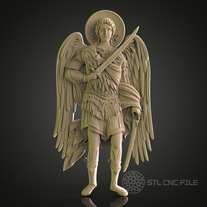 Archangel Michael Sculpture Wall Decor - STL Model for CNC Router, 3D Printer - Artcam, Aspire Compatible