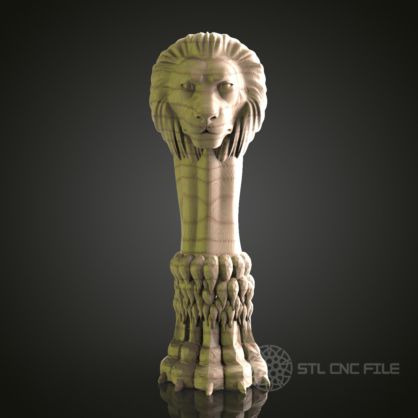 Majestic Lion Head Sculpture for CNC and 3D Printing - STL File