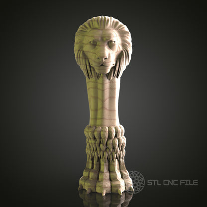 Majestic Lion Head Sculpture for CNC and 3D Printing - STL File