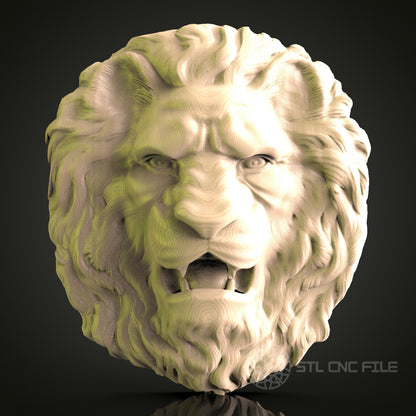 Lion Head 3D Model STL File for CNC Routers, Wall Decor Wood Art – CNC, Artcam, Aspire Files
