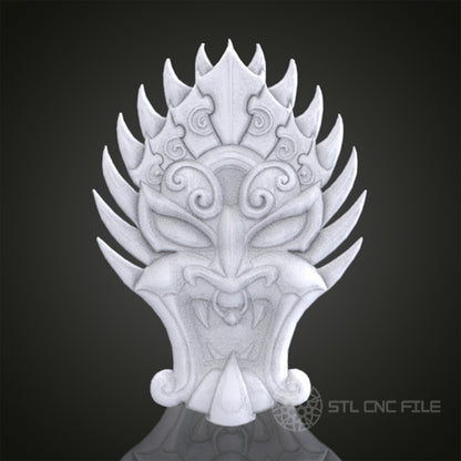 Intricate 3D Skull STL Model for CNC Router Engraver, Artcam, Aspire, Wood Art Wall Decor, Compatible with 3D Printer