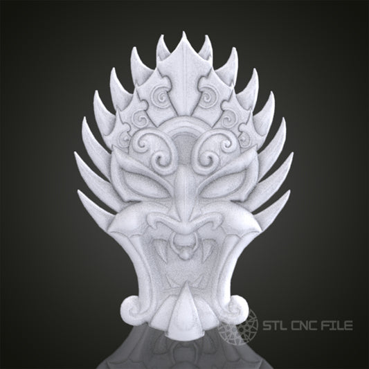 Intricate 3D Skull STL Model for CNC Router Engraver, Artcam, Aspire, Wood Art Wall Decor, Compatible with 3D Printer