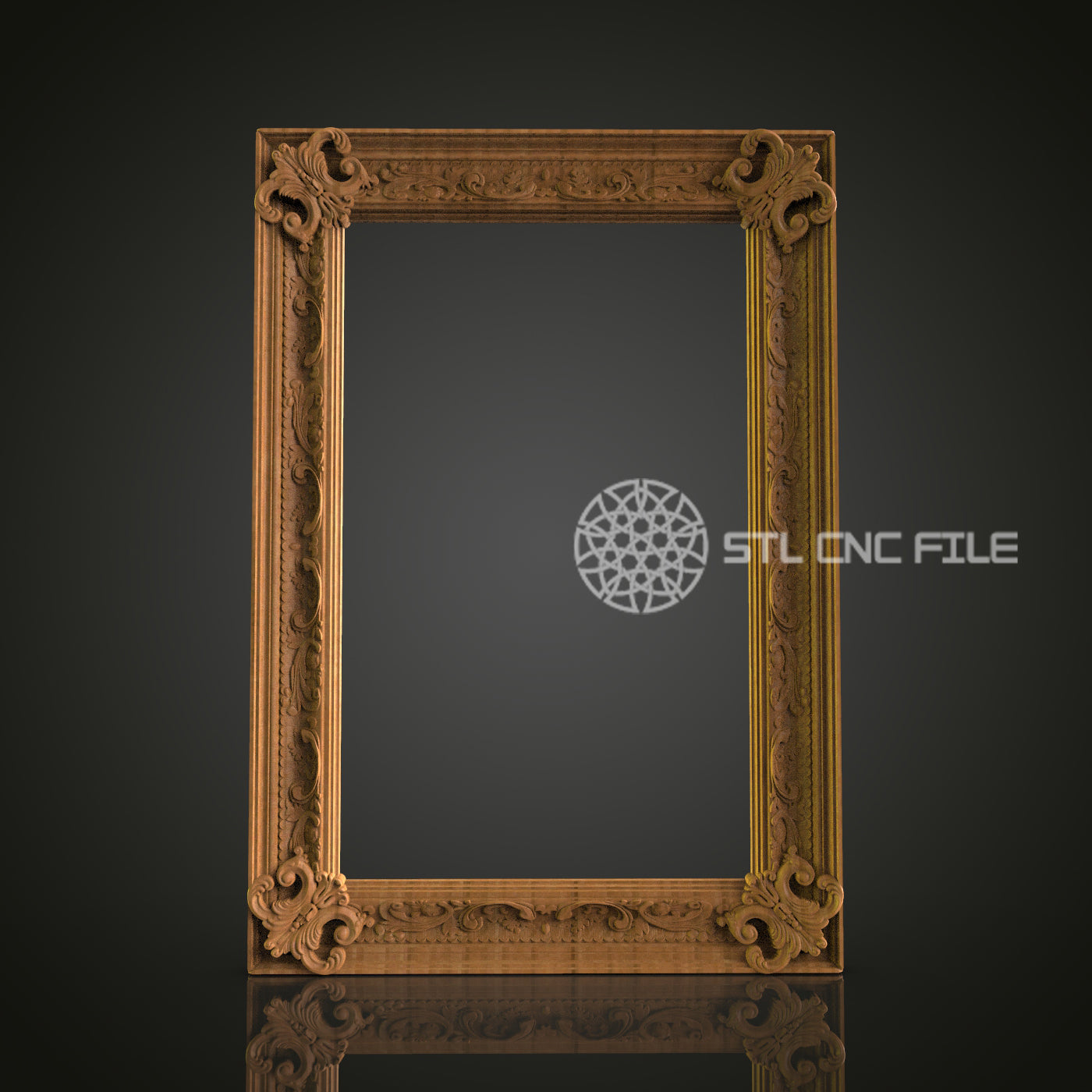 Classic Ornate 3D Frame STL Model for CNC Router Engraver - Artcam, Aspire, CNC Files, Wall Decor, 3D Printer