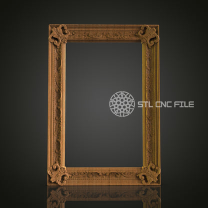 Classic Ornate 3D Frame STL Model for CNC Router Engraver - Artcam, Aspire, CNC Files, Wall Decor, 3D Printer