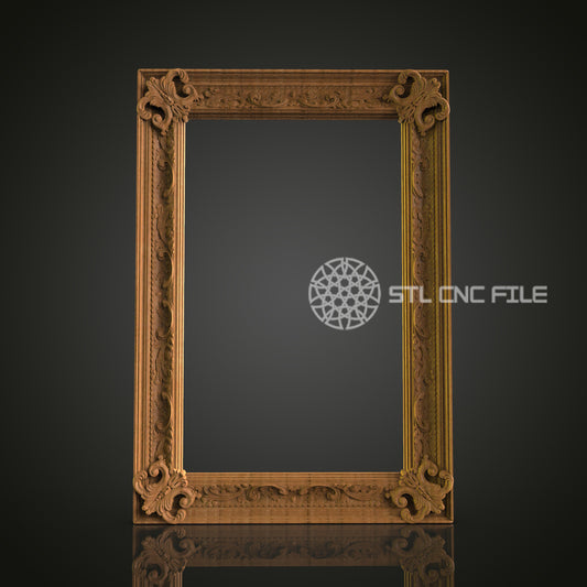 Classic Ornate 3D Frame STL Model for CNC Router Engraver - Artcam, Aspire, CNC Files, Wall Decor, 3D Printer