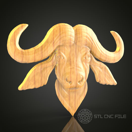 Majestic Buffalo Head 3D STL Model for CNC Router - Rustic Wood Wall Art, CNC Files for Artcam, Aspire