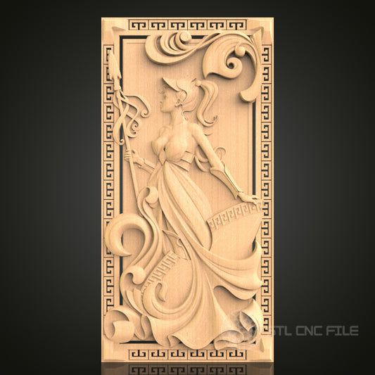 Classical Figure CNC Carving STL File - Elegant Woman Design for Wood Art, Compatible with Artcam and Aspire